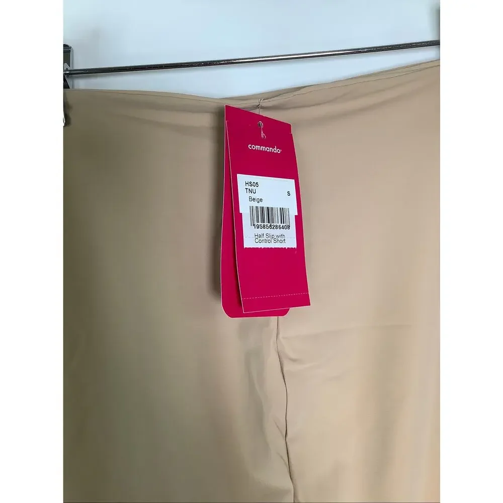Commando Women's Small Beige Half Slip Control Shorts Mini Skirt Office C12-1
